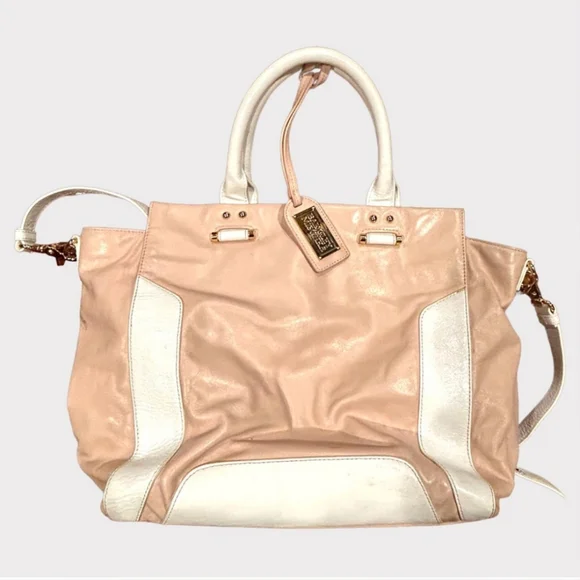 Badgley Mischka pink two- toned handbag - Picture 1 of 12